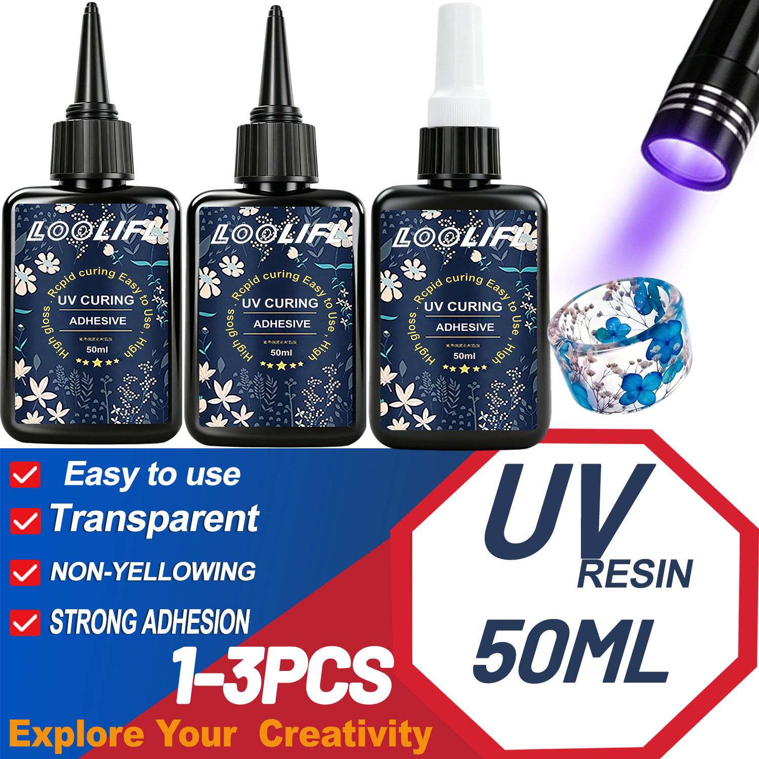 LOOLIFL UV Resin Glue 50G Kit  - đánh giá và giá Liquid Uv Glue Kit