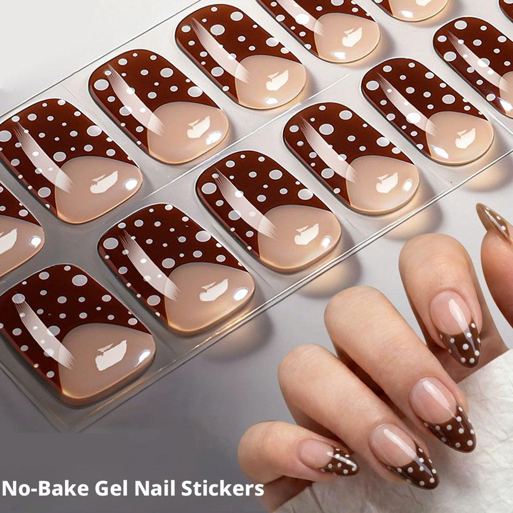 Polka Dot Gel Nail Strips Full - đánh giá và giá Full Cover Adhesive